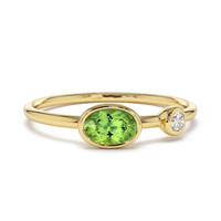 Bohemian Wanita Berlapis Emas Sterling Silver Oval Cz Abadi Cincin