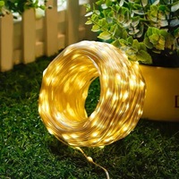 LED Solarbetriebene Kunststoff-Lichterkette für Außenbereich Garten IP33 Wasserdicht Baum Funkelnder Sternenhimmel-Effekt Tastatur/Fernbedienung CRI80