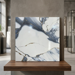 Carreaux de sol en céramique de porcelaine mate effet marbre moderne 40x40cm, antidérapants, imperméables, pour salle de bain et intérieur - Product Image 3