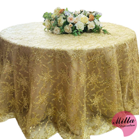 Nappe entièrement brodée Décoration de mariage d'hôtel Dentelle en maille Nappe de luxe Nappe de table à manger Housse anti-poussière en gaze