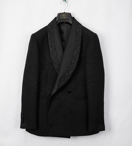Costumes d'affaires <span class=keywords><strong>tendance</strong></span> 2025 pour hommes, style européen et américain, veste brillante à simple boutonnage, coupe longue et droite, grandes tailles pour <span class=keywords><strong>mariage</strong></span> et réceptions - Product Image 5
