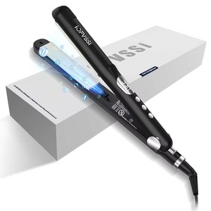 Lisseur de cheveux électrique en céramique, double usage, lissage et bouclage, ions négatifs, contrôle intelligent de la température, portable, pour la maison - Product Image 1