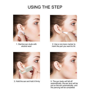 Appareil de perçage d'oreille jetable de 2e génération, <span class=keywords><strong>pistolet</strong></span> de perçage en acier inoxydable pour hélix et <span class=keywords><strong>tragus</strong></span> - Product Image 6