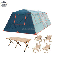 Tente de camping extérieure automatique avec table et chaise, étanche, étanche, pour grandes familles, 3-4 personnes, vente en gros