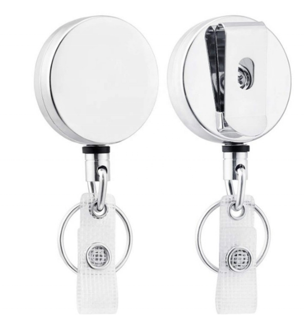 Heavy Duty Metal Retractable Badge Holder Reel for Name Card Keychain Accessory