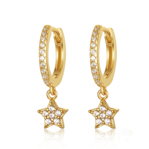 <span class=keywords><strong>Pendientes</strong></span> de Moda, Joyería de Plata de Ley 925, <span class=keywords><strong>Pendientes</strong></span> Colgantes de <span class=keywords><strong>Estrella</strong></span> con Pequeños Diamantes, <span class=keywords><strong>Pendientes</strong></span> de <span class=keywords><strong>Aro</strong></span> para Mujer, Venta al por Mayor - Product Image 1