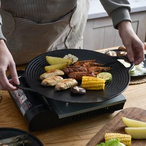 11/13 pouces coréen BBQ Grill Pan pré-assaisonné en fonte <span class=keywords><strong>Paella</strong></span> Pan Camping Grill Grill Grill pour cuisinière plat avec approvisionnement en échantillons - Product Image 4