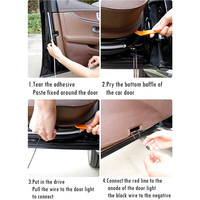 Feux Avertisseurs de Porte de Voiture à LED 120cm, Lampe de Sécurité Anti-Collision Stroboscopique Clignotante, Lumière d'Ambiance Décorative en Bande, 12V