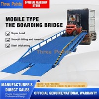 Rampe de chargement mobile d'occasion à trois points, 6-15 tonnes, rampe de cour pour conteneurs, pour camion, chariot élévateur, entrepôt