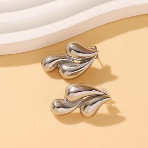 ต่างหูทรงหยดน้ำ Xiyin ทองสแตนเลสสตีล เรียบหรู แฟชั่นสำหรับผู้หญิง - Product Image 2