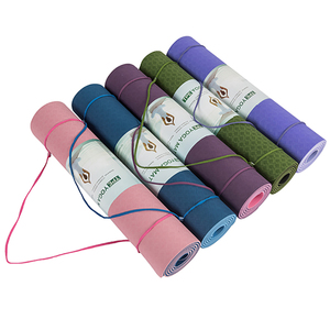 Tapis de yoga double en TPE, sans TPE, pour homme et femme, avec logo personnalisé, pour équipement de sport, vêtements de fitness, ensemble de fixation rapide, alignement parfait, effet lumineux - Product Image 4