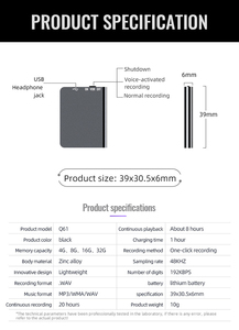 <span class=keywords><strong>Micro</strong></span> giọng nói kích hoạt âm thanh ghi âm mini âm thanh nhỏ kỹ thuật số ghi âm <span class=keywords><strong>Dictaphone</strong></span> cho các cuộc họp phỏng vấn các lớp học - Product Image 2