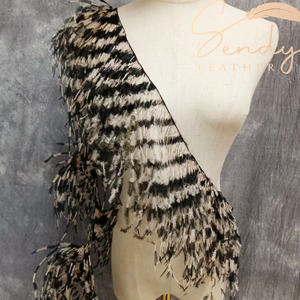 Bordura di Piume di Struzzo da Cucire <span class=keywords><strong>Frange</strong></span> Piume Spogliate Nastro di Pizzo per Abiti Tessuti Cappelli e Costumi - Product Image 3