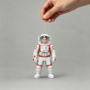 Decorazioni Natalizie in Resina Completamente Personalizzabili, Statuetta di <span class=keywords><strong>Astronauta</strong></span> Fai-da-Te con Spazio per Foto Sostituibile - Product Image 1