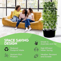 Kit de système de culture hydroponique-Kit de jardin intérieur et extérieur, tour de légumes hydroponique, 48 dosettes, avec système de pompe, blanc
