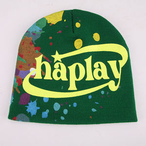 Berretto con Logo personalizzato Unisex in acrilico lavorato a maglia tutto su stampa berretto da sci sport invernali berretto da sci con teschio Merino Jacquard - Product Image 4