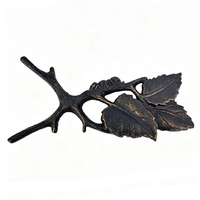 Détacheur de bottes vintage en fonte dorée, en forme de feuille et de branche, robuste, pour l'entrée de la maison, ornement décoratif