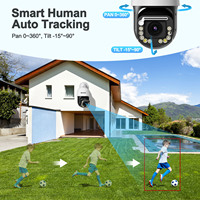 Caméra de sécurité extérieure 4COVR 8MP PTZ Dome avec zoom optique 20X, suivi automatique, étanche IP67, double éclairage, vision nocturne couleur