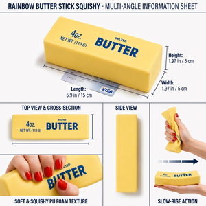Brinquedo Antiestresse de Manteiga Macia de Subida Lenta, Novo Bastão de Manteiga Realista para Apertar, Fidget de Espuma PU Macia para Alívio Sensorial da Ansiedade - Product Image 6