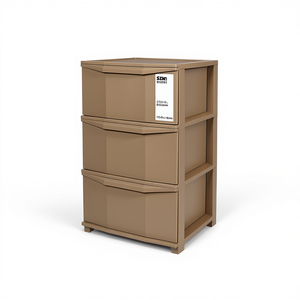 Pratika Cajones de Almacenamiento para Baño 375x370x610mm, Organizador de Juguetes de 3 Niveles Moldeado por Inyección de PP - Product Image 3