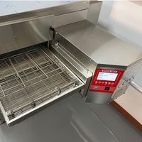 Four à pizza électrique commercial Bakers Rock, largeur de bande de 26 pouces, protection contre la surchauffe, écran LED, acier inoxydable 304, 154 pièces/heure