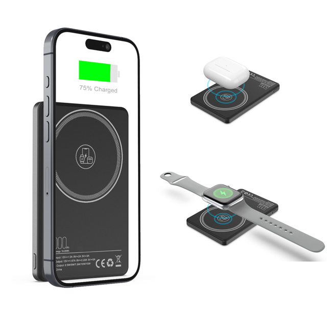 New Electronics Wireless Magnetic Power Bank with Led Display for Phone Watch Earphone All in One Portable Charger Battery Pack