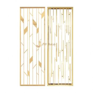 LL335 Metal <b>Screen</b> Room Divider Hot Sell <b>Wall</b> Partition Stainless Steel Brushed Gold Laser Machine Cut Panel Interior Waterproof - Product Image 6