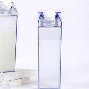 500Ml Clear Plastic Water <b>Bottle</b> Square Fresh <b>Milk</b> <b>Bottle</b> Juice Drinking <b>Bottle</b> <b>With</b> Screw Lid - Product Image 1