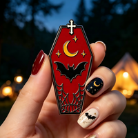 Promotion : Broche en métal style punk effrayant, épingles de revers en forme de cercueil, accessoires de mode punk personnalisés, épingles en émail dur et doux pour cadeau