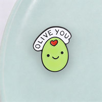 Olive Pun Einzelner Emaille-Pin für Jacke und Tasche – Süßes Obst-Dekor Reversnadel