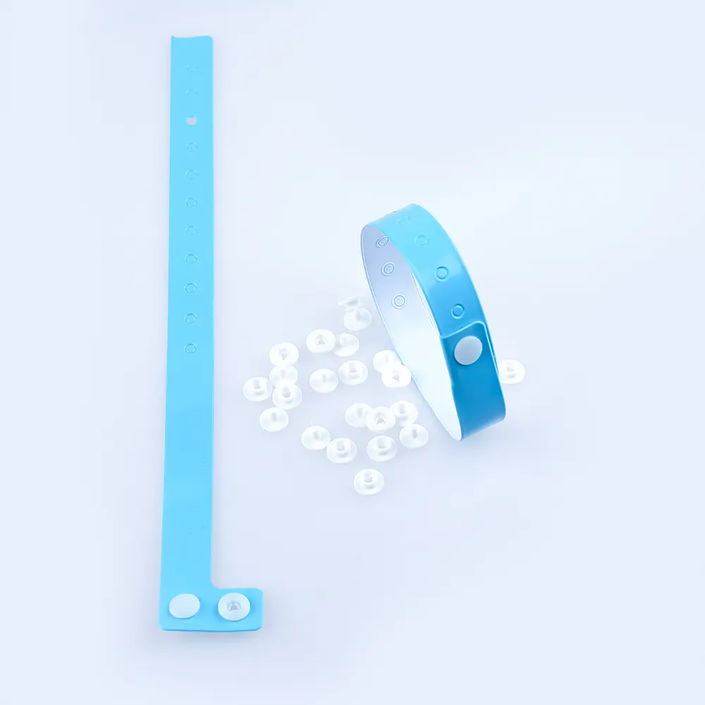 Plastic snap fasteners ID bands Medical wristband snap button silicone bracelets wristbands sports rubber one time lock bracelet