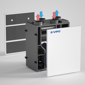 Système de ventilation E-VIPO <span class=keywords><strong>VMC</strong></span> <span class=keywords><strong>à</strong></span> <span class=keywords><strong>double</strong></span> <span class=keywords><strong>flux</strong></span> avec récupération de chaleur MVHR, unité de récupération de chaleur ERV, système de ventilation HRV avec bypass, système d'air frais HVAC - Product Image 1