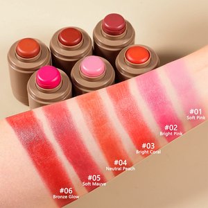 Wholesale Privatr Label 6 Colors Pocket Travel Blusher Small Natural <strong>Illuminator</strong> <strong>Makeup</strong> Muddy Blush Balm Cream Blush Stick - Product Image 5