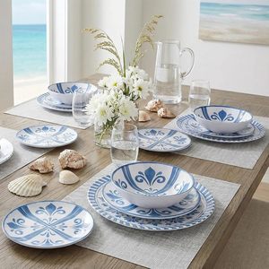 Nouvel arrivage de vaisselle : Service de table en porcelaine fine motif Feuille de Vie - Product Image 2