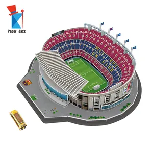 wholesales hot selling 3d football stadium puzzle famous building over the word DIY model puzzle perfect gifts for adults