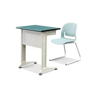 现代学校椅子套装金属和木质大学教室家具，带钢框架，包括待售的耐用课桌