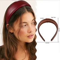 Euro-américain couleur unie Pu bandeaux Pu cuir épais éponge antidérapant bandeau femme bandeau de cheveux pour femmes accessoires de cheveux