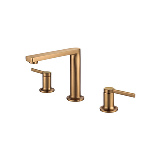 Keran Kamar Mandi Tuas Ganda Lapis Emas, <span class=keywords><strong>Mixer</strong></span> Wastafel Kuningan 3 Lubang Keran Kamar Mandi Tuas Ganda Lapis Emas Mewah - Product Image 2