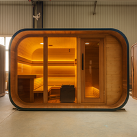 Poêle de sauna traditionnel en bois massif pour chauffage à vapeur sèche et humide, avec fenêtres à transom, alimentation électrique, garantie 1 an, pour extérieur