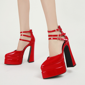 Tacones de Plataforma con Punta Puntiaguda y Suela Gruesa, Sandalias de Plataforma Alta para Mujer - Product Image 4