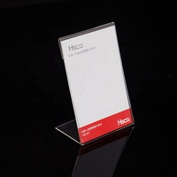 Vente en gros en forme de V acrylique de bureau porte-cartes de visite et numéro de table bureau plaque signalétique présentoir