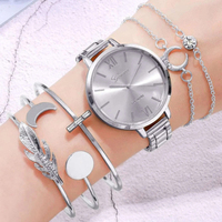 6 Buah 2022 Jam Tangan Wanita Mewah Set Gelang Jam Tangan Fashion Wanita Jam Tangan Kuarsa Gaun Jam Wanita CD065