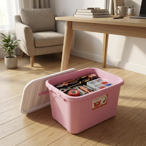 12L Virgin PP Plastic Eco-Friendly Modern Storage Box Lid Multi Color Lightweight Stackable Organizer Bin Durable Storage - Product Image 1