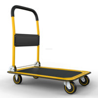 Carretilla Plegable Reforzada con Plataforma Plana y Mango de Empuje para Ahorro de Espacio