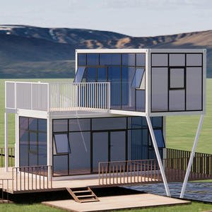 Maison Portable 2 étages avec verre pas cher villa 2 chambres petite cabine en verre en béton bois dormir grèce Portable maison - Product Image 4