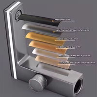 Robinet de lavabo moderne de luxe à installation facile, affichage numérique de la température, lumière LED, économie d'eau, en acier inoxydable, avec valve en céramique