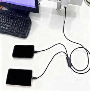 Câble USB-C tressé 2-en-1 60W multifonction à <span class=keywords><strong>prix</strong></span> abordable pour transfert de données pour smartphone et ordinateur portable - Product Image 4