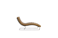 Chaise longue en cuir marron Antique en cuir véritable, nouvelle collection