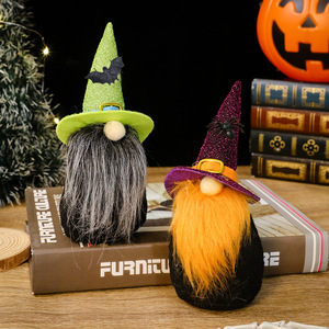 Muñeco de peluche sin rostro para Halloween, adorno con sombrero de bruja brillante, figura de mesa para decoración del hogar y fiestas - Product Image 6