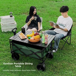 Chariot de camping à poignée réglable E-RIKE chariot de chariot pliable de plage pliable résistant avec roues larges - Product Image 4